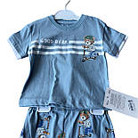 Костюм 9, 12, 18, 24 місяці Туреччина літній трикотажний новонародженого хлопчика блакитний, фото 3