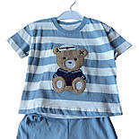 Костюм 9, 12, 18, 24 місяці Туреччина літній трикотажний новонародженого хлопчика блакитний, фото 3