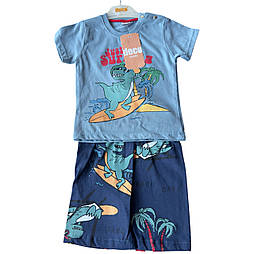 Костюм 9, 12, 18, 24 місяці Туреччина літній трикотажний новонародженого хлопчика блакитний