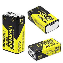 Аккумулятор Крона LiitoKala 9V 1100mAh, USB-9V, ОРИГІНАЛ