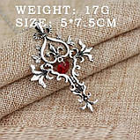 Кулон хрест з серіалу Щоденники Вампіра з серцем в середині Vampire Diaries, фото 3