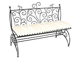 Кований диван з фігурною спинкою 10(з м'яким сидінням)