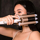 Потрійна плойка хвиля для волосся Geemy GM 1988/ Стайлер для завивання локонів, фото 2