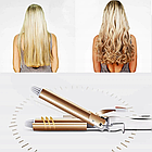 Потрійна плойка хвиля для волосся Geemy GM 1988/ Стайлер для завивання локонів, фото 5