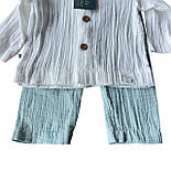 Костюм 3, 6, 9, 12 місяців Туреччина бавовна новонародженого хлопчика блакитний, фото 2