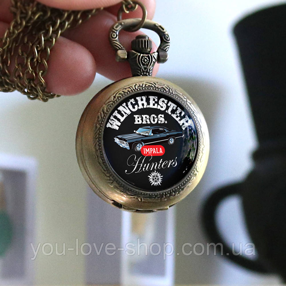 Кишеньковий  годинник  IMPALA Надприродне / Supernatural на цепочці Бронза, фото 1