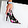 Босоніжки жіночі на каблуку шпильці яскраві чорні екошкіра, фото 2