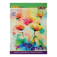 Папір для акварелі ZiBi А4 200г/м 10 аркушів Квіти (ZB.1980)
