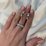 Набір Tiffany сережки та кільце срібло 925/Tiffany комплект із великими фіанітами, фото 2