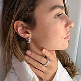 Набір Tiffany сережки та кільце срібло 925/Tiffany комплект із великими фіанітами, фото 4