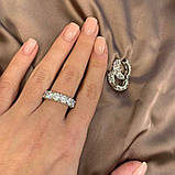 Набір Tiffany сережки та кільце срібло 925/Tiffany комплект із великими фіанітами, фото 5