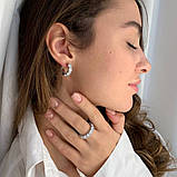 Набір Tiffany сережки та кільце срібло 925/Tiffany комплект із великими фіанітами, фото 8