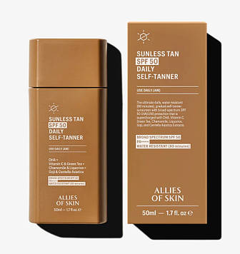 Allies of Skin Sunless Tan SPF 50 - щоденний сонцезахисний крем‑автозасмага, 50 мл