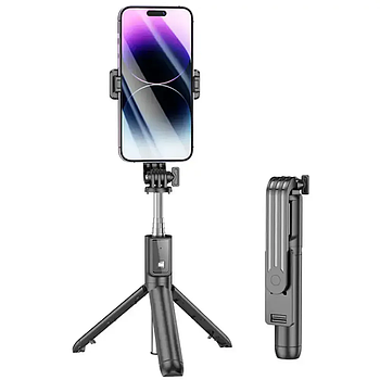 Монопод трипод Borofone BY11 70 cm з Bluetooth пультом Black