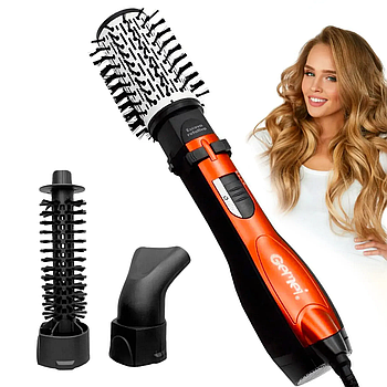 Фен-щітка для волосся 3в1 Gemei GM-4828 / Фен-браш для укладання волосся / Мультистайлер