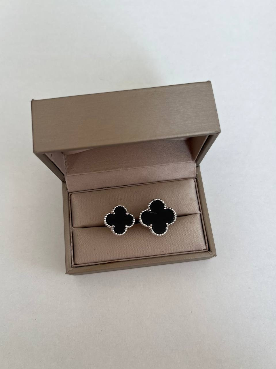 Кільце Van Cleef посрібнення/вершя кільце подвійне чорна емаль