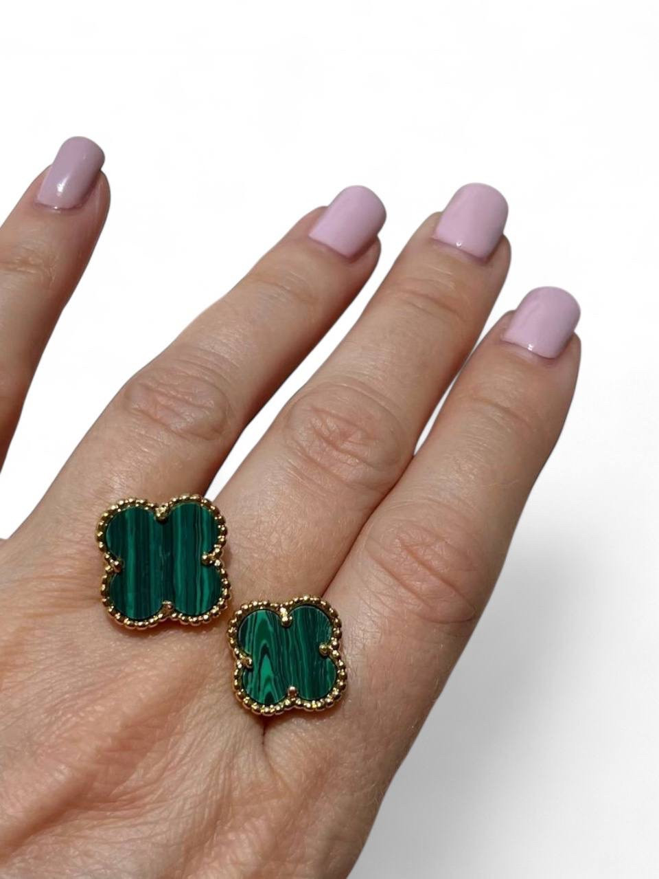 Кільце Van Cleef позолота 18 К. конюшина кільце подвійне зелене в золоті