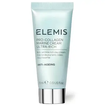 Elemis Pro-Collagen Marine Cream Ultra-Rich - ультранасичений антивіковий крем для сухої шкіри обличчя з колагеном, 15 мл