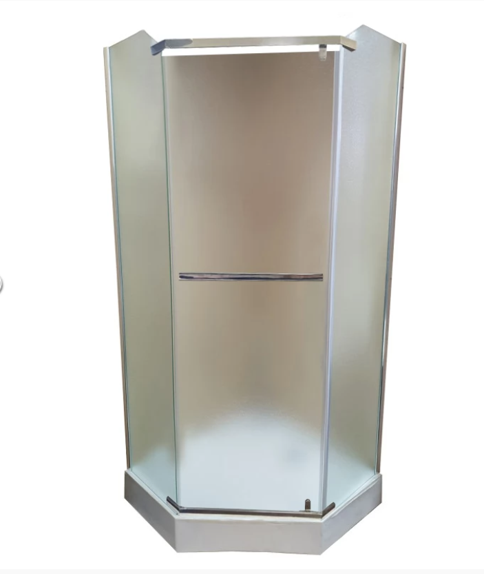 Душова кабіна Diamond Premium DP-006.1 90x90x210 матове скло п'ятикутна, мілкий піддон, фото 1