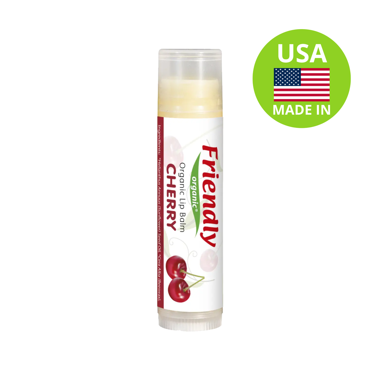 Органічний бальзам для губ Friendly Organic вишня 4,25 гр