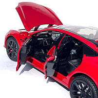 Машинка метал Tesla model S червона Тесла 1:24 відкр двері баг капот звук світло 17,5*7,5*5,5см (EL 64077), фото 6