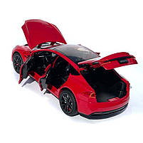 Машинка метал Tesla model S червона Тесла 1:24 відкр двері баг капот звук світло 17,5*7,5*5,5см (EL 64077), фото 7