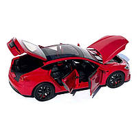 Машинка метал Tesla model S червона Тесла 1:24 відкр двері баг капот звук світло 17,5*7,5*5,5см (EL 64077), фото 8