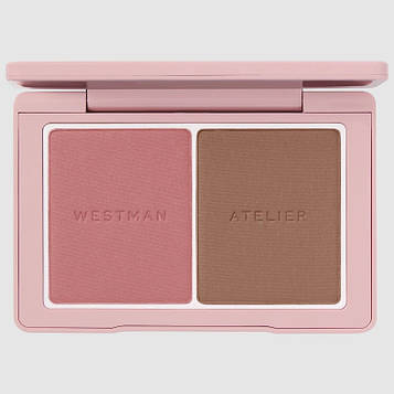 Westman Atelier The Powder Duo Petal & Biscuit - палетка для макіяжу обличчя без тальку (контур + рум’яна), 4.8 г