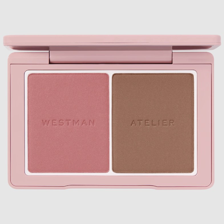 Westman Atelier The Powder Duo Petal & Biscuit - палетка для макіяжу обличчя без тальку (контур + рум’яна), 4.8 г, фото 1