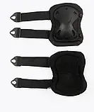 Наколінники та налокітники комплект захисту тактичні спортивні для тренувань набір 2x2 шт чорні, фото 3