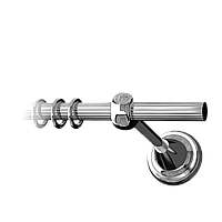 Карнизный комплект Ø28мм CMP-1 (один ряд) выбор цвета в карточке товара Ø28мм, длина 160см, Рифленая, NM - Никель