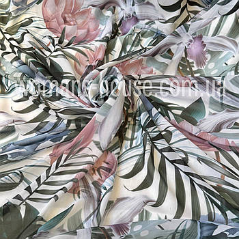 Тканина Шифон принт друкований 150 см Лотос