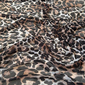 Сітка стрейч друкований принт  Леопард # 5