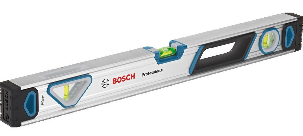 Рівень будівельний Bosch 3 капсули, алюмінієвий, точність 0.5 мм/м, отвори для руки 60 см Сірий (1.600.A01.6BP)