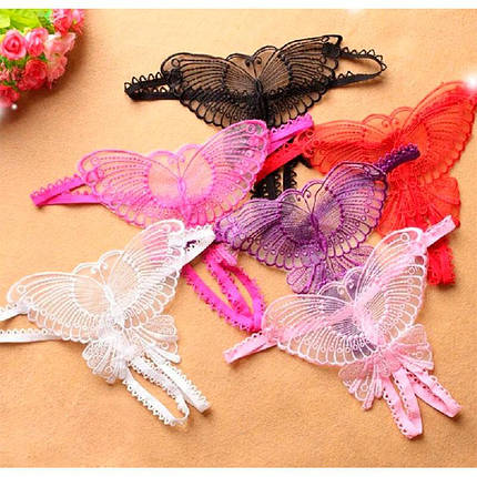 Стрінги метелик - Білий - XS/S/M- Еротична білизна, фото 2