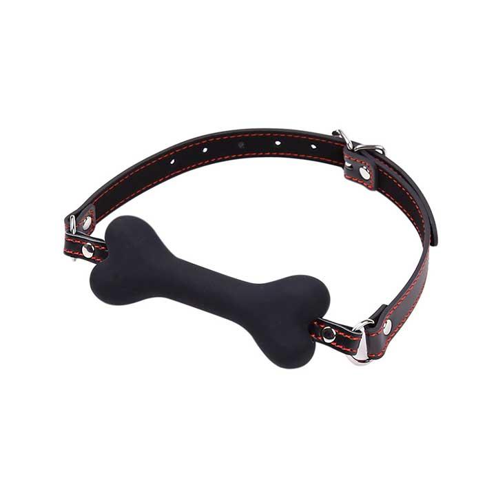 Кляп "Кістка" в рот для BDSM і рольових ігор Чорний - Садо-мазо