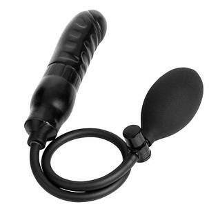 Надувний анальний розширювач ділдо - Чорний - 12*2,7-4 см - Анальні іграшки, фото 1
