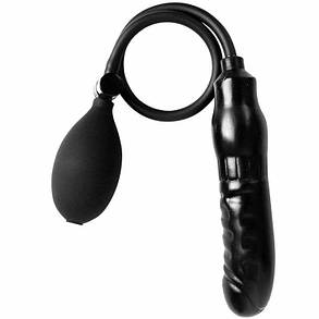 Надувний анальний розширювач ділдо - Чорний - 12*2,7-4 см - Анальні іграшки, фото 2