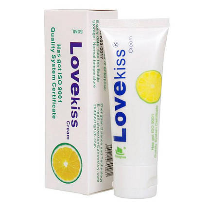 Лубрикант на водній основі "Love Kiss Cream" 50 мл - Лимон - Інтимна змазка, фото 2
