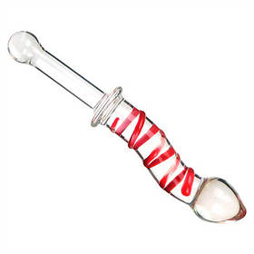 Скляний вигнутий фалоімітатор - 22*4 см - Прозорий