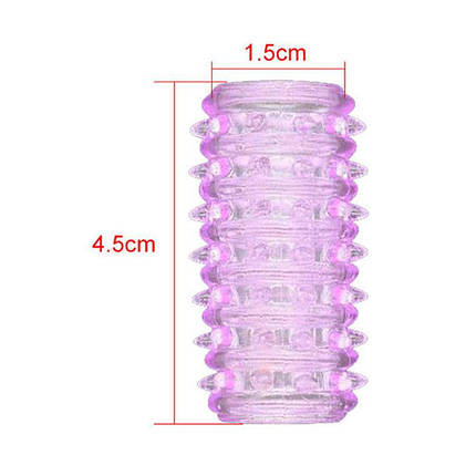 Еластична рельєфна насадка на пеніс - Прозорий - 4,5*1,5 см, фото 1