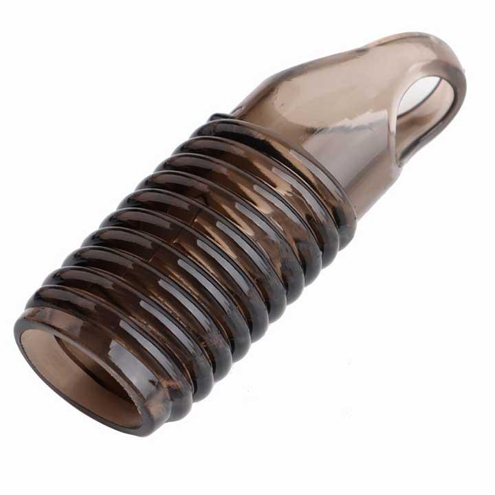 Рельєфна насадка на пеніс з відкритою голівкою - Коричневий - 11,5*4см