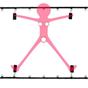 Бандаж Dreamtoys Ремінна система для фіксації до ліжка Blaze Bed Restraint Set - Садо-мазо, фото 1