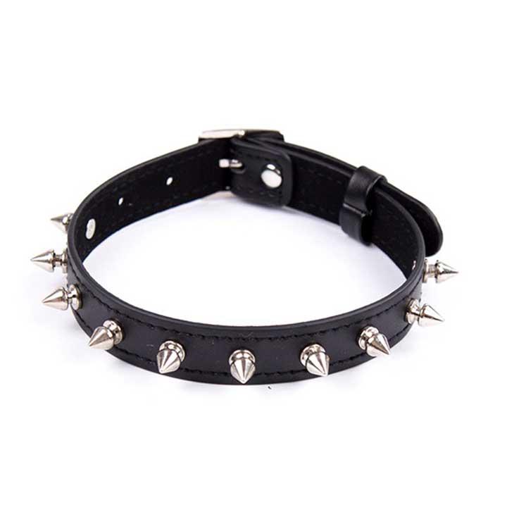 БДСМ нашийник із шипами - Чорний - Садо-мазо
