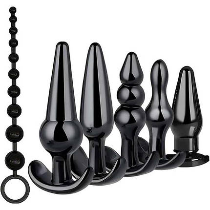 Анальний набір із 6 предметів - Чорний - Анальні іграшки, фото 2