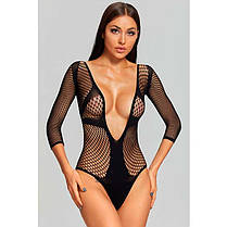 Боді з відкритими грудьми та рукавами - Чорний - XS/S/M - Еротична білизна, фото 3