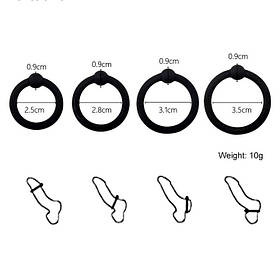 Набір ерекційних кілець (4 шт) - Чорний