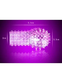 Рельєфна насадка для стимуляції ерогенних зон - 5,5*3,5*2 см - Прозорий