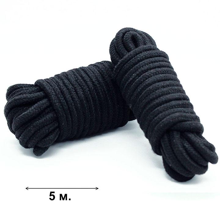 БДСМ мотузка для зв'язування 5м. - Чорний - Садо-мазо