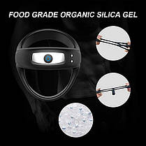 Потрійне ерекційне віброкольцо на пінис і мошонку USB - Чорний, фото 3